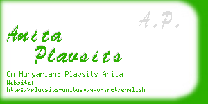 anita plavsits business card